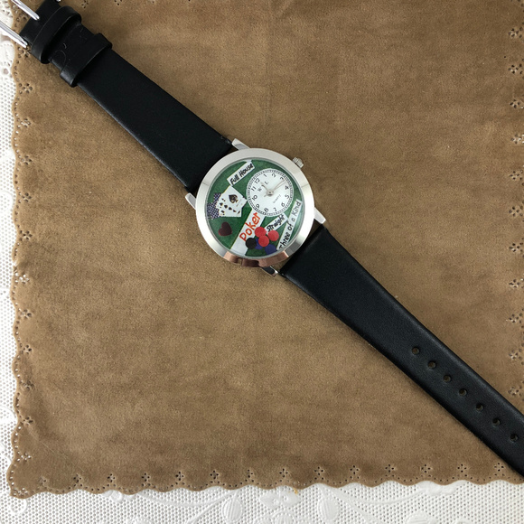 Poker Night Good Luck Watch Whimsical Gifts Story Box Poker Theme Watch - Picture 6 of 7